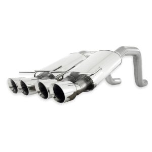 Chevrolet Corvette Performance Exhaust - Rear - Stainless Works - Axleback Chambered Mufflers Quad Tips - `06-`13
